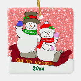 Unser Nth Weihnachten Keramikornament