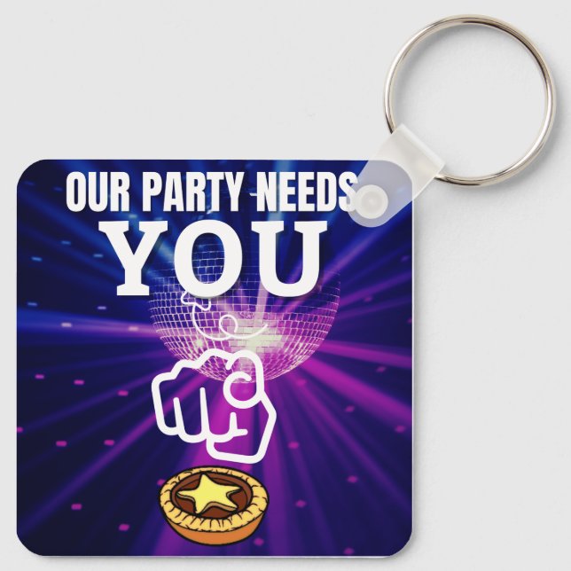 Unser Party braucht Sie - Mincepies Schlüsselanhänger (Rückseite)