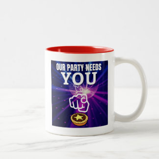 Unser Party braucht Sie - Mincepies Zweifarbige Tasse