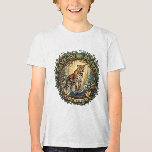 UNSER PLANET gerettet Tri-Blend Shirt (Vorderseite)