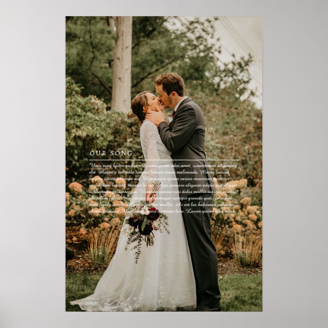 Unser Poster für Hochzeitssong-Texte (Vorne)