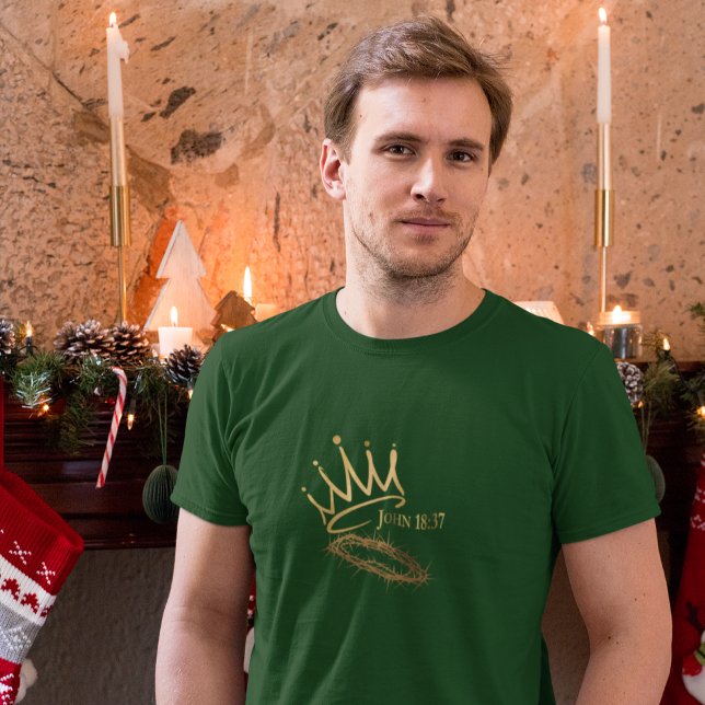 UNSER SAVIOR KING Christlich Men's Green Christmas T-Shirt (Von Creator hochgeladen)