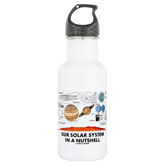 Unser Sonnensystem in kurzen Worten Trinkflasche (Vorderseite)