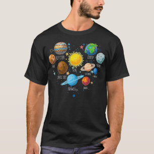 Unser Sonnensystem Planet Science Bildung Space ki T-Shirt