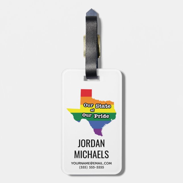 Unser Staat| Texas Gepäckanhänger (Rückseite vertikal)