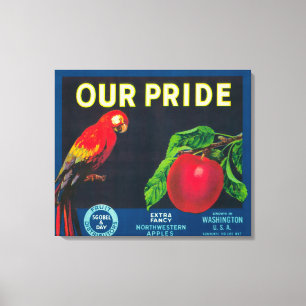 Unser Stolz-Apple-Label - der Staat in Washington Leinwanddruck