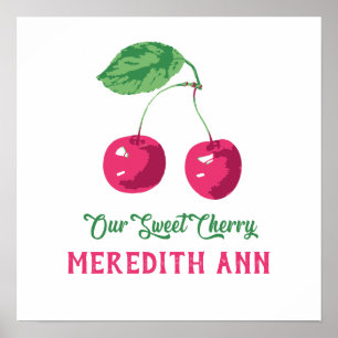 "Unser Süß" Cherry Personalisierter Name Poster