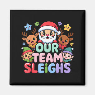 Unser Team macht Weihnachten, Santa und Xmas-Party Magnet