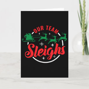 Unser Team räumt Weihnachten Familien-Pyjama Xmas- Karte