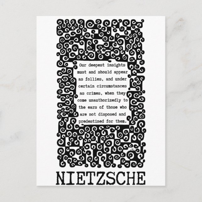 Unser tiefstes INSIGHTS-Zitat von Nietzsche Postkarte (Vorderseite)
