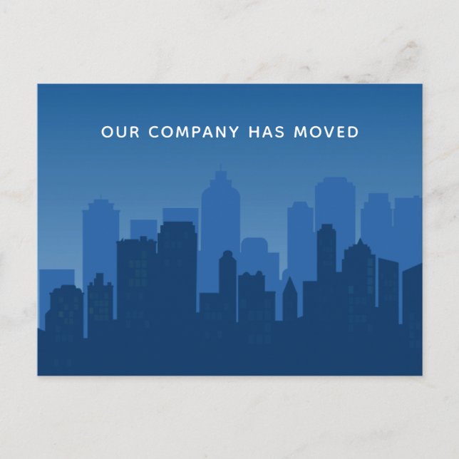 Unser Unternehmen hat die Blue Business Skyline-Be Postkarte (Vorderseite)
