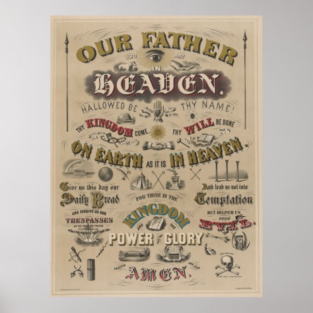 Unser Vater, der im Himmel Kunst macht [1873] Poster (Vorne)