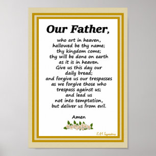 Unser Vater Gebet Matthäus 6:9-13 Poster
