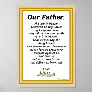 Unser Vater Gebet Matthäus 6:9-13 Poster