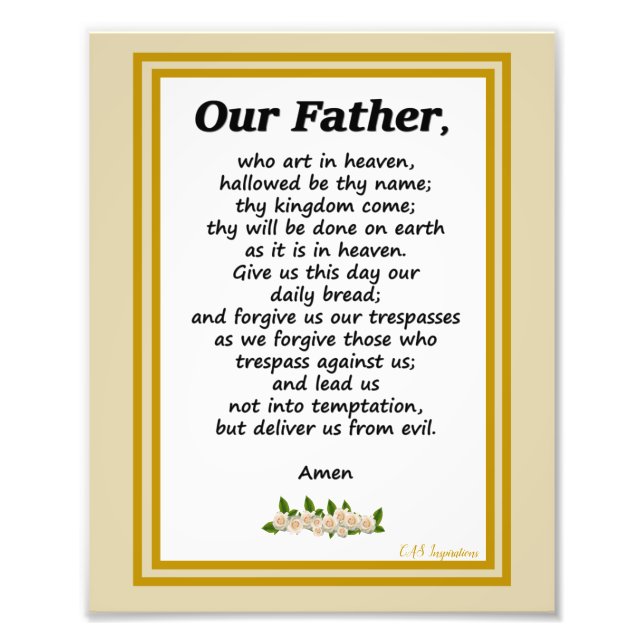 Unser Vater Gebet Matthew 6:9-13 Foto (Vorne)