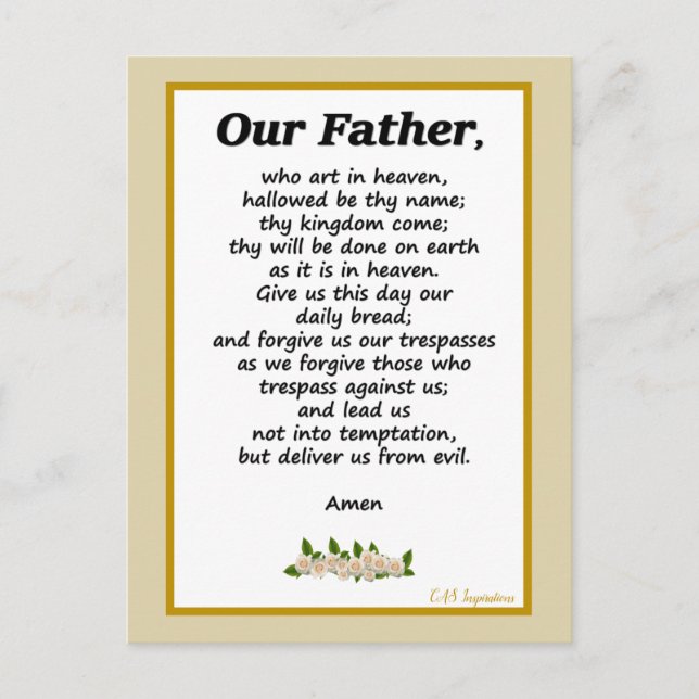 Unser Vater Gebet Matthew 6:9-13 Postkarte (Vorderseite)
