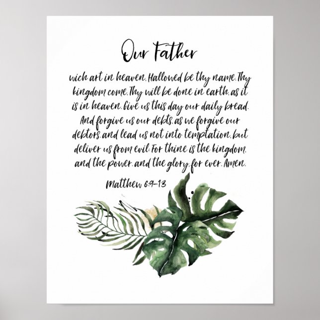 Unser Vater Herren Gebet, Kunst der Schrift Poster (Vorne)