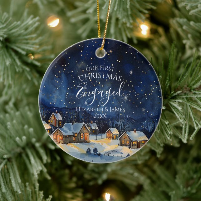 Unser Verlobter Pinienwald zu Weihnachten im  Foto Keramik Ornament (Baum)