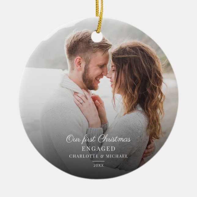 Unser Verlobter Weihnachtsurlaub im Foto Keramik Ornament (Vorne)