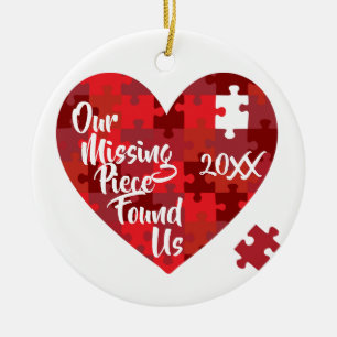 Unser vermisstes Stück fand uns - Puzzlespiel-Herz Keramikornament