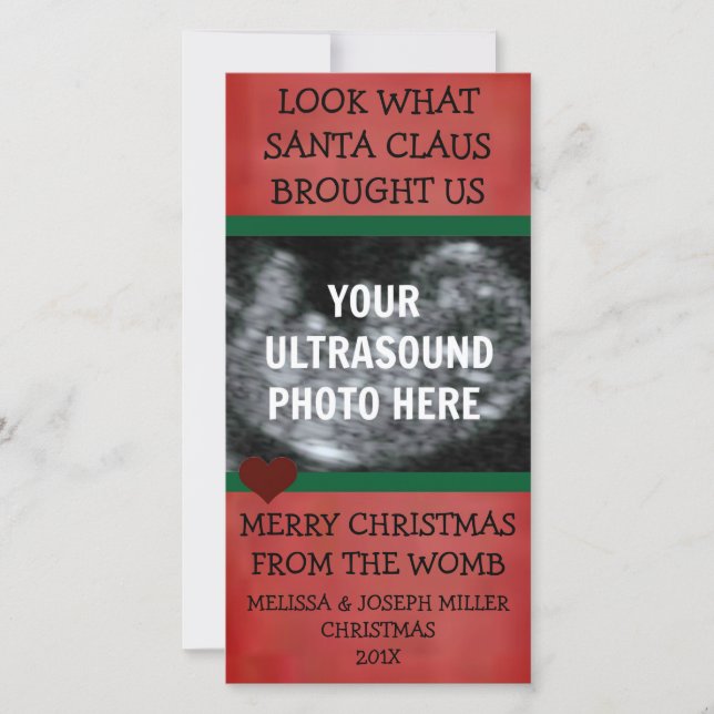Unser Weihnachtsgeschenk Ultrasound Foto Feiertagskarte (Vorderseite)
