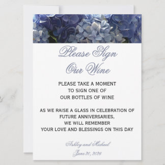Unser Wein Hydrangea Schild unterschreiben Einladung