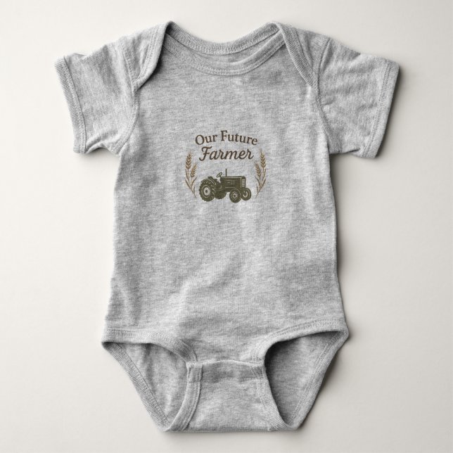 Unser zukünftiger Bauer | Rustikaler Baby Bodysuit Baby Strampler (Vorderseite)