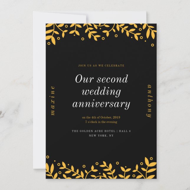 Unser zweiter Hochzeitstag Save The Date (Vorderseite)