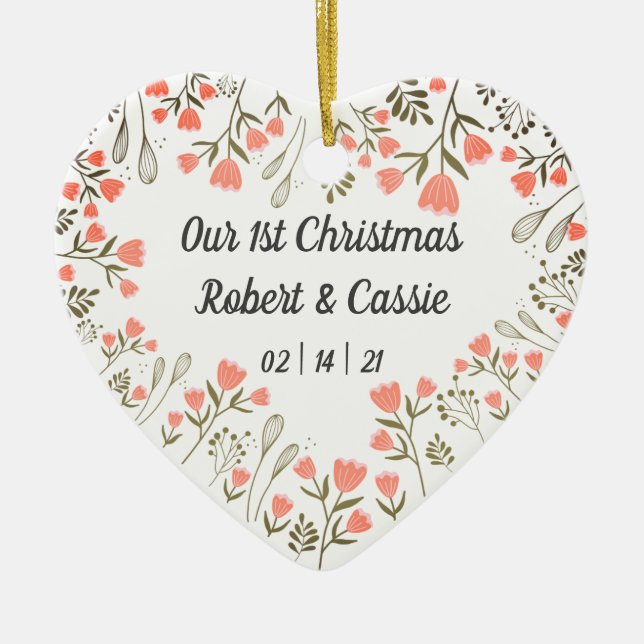 Unsere 1. Personalisierte Weihnachtsfeier Keramik Ornament (Vorne)