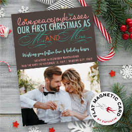 Unsere 1. Weihnachtsfeier als Mr. & Mrs. Foto Magn Magnetkarte