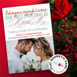 Unsere 1. Weihnachtsfeier als Mr. & Mrs. Foto Magn Magnetkarte