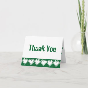 Unsere 8-Bit-Hearts in Green Danke-Card Dankeskarte