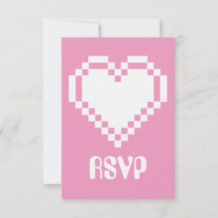 Unsere 8-Bit Hearts in Petal Pink RSVP-Karte RSVP Karte