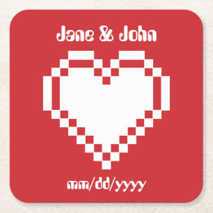Unsere 8-Bit-Herzen in Cherry Paper Untersetzer