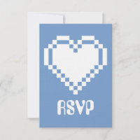 Unsere 8-Bit-Herzen in Periwinkle-RSVP-Karte