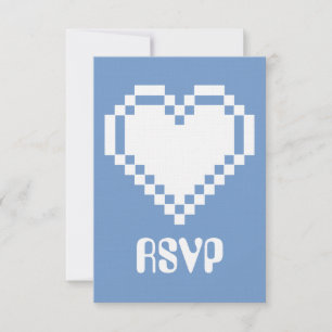 Unsere 8-Bit-Herzen in Periwinkle-RSVP-Karte RSVP Karte