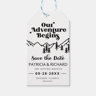 Unsere Abenteuer Beginnen Outdoor-Hochzeit Save Th Geschenkanhänger