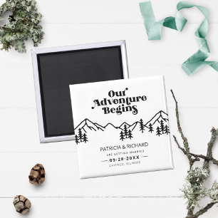 Unsere Abenteuer Beginnen Outdoor-Hochzeit Termin Magnet