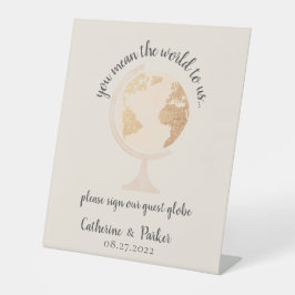 Unsere Adventure World Globe Map Travel Gold Weddi Sockelschild