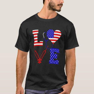 Unsere amerikanische Flagge Krankenschwester Pfleg T-Shirt