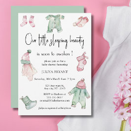 Unsere Baby-Bettwäsche Babydusche Einladung
