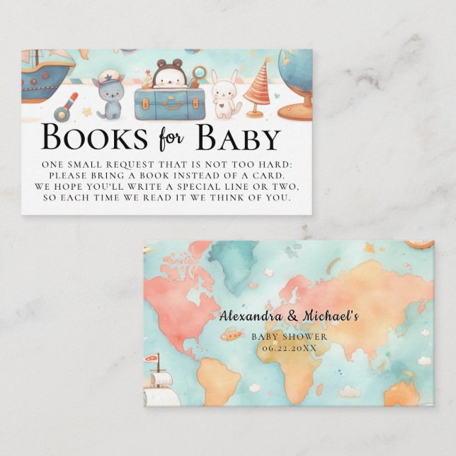 Unsere Beste Adventure Map Books Card Baby Dusche Begleitkarte (Vorne/Hinten)
