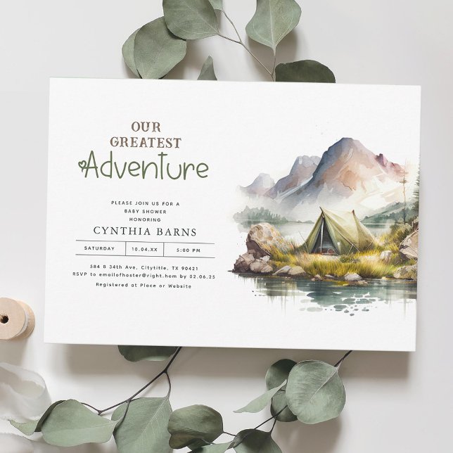 Unsere Beste Adventure Mountains Wild Baby Shower Einladung (Our Greatest Adventure Baby Shower Invitations)