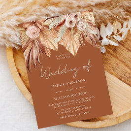 Unsere Bohemische Hochzeit: Terracotta Dried Flora Einladung