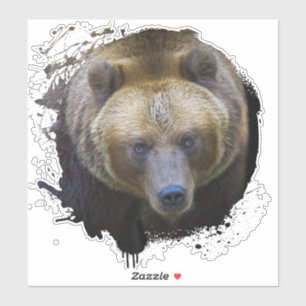 Unsere Brun Grizzly Animal Vie Sauvage Forêt Jungl Aufkleber