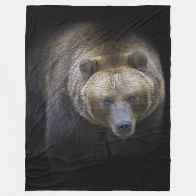 Unsere Brun Grizzly Animal Vie Sauvage Forêt Jungl Fleecedecke (Vorderseite)