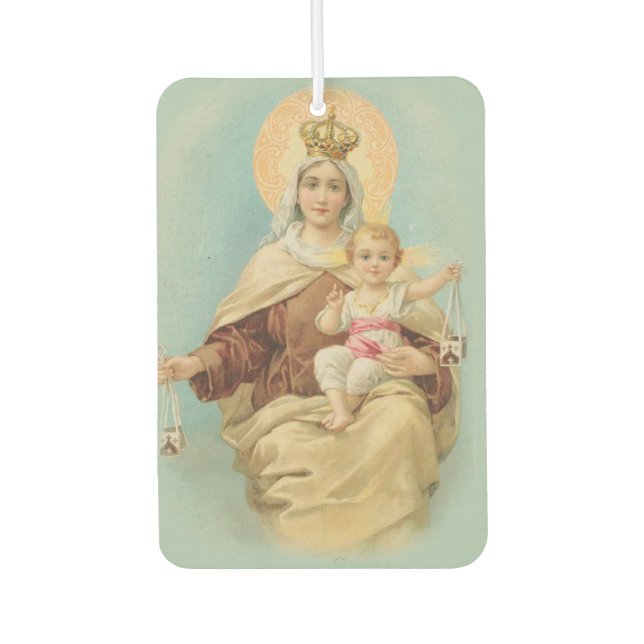 Unsere Dame am Berg Carmel mit dem Baby Jesus Autolufterfrischer (Vorderseite)