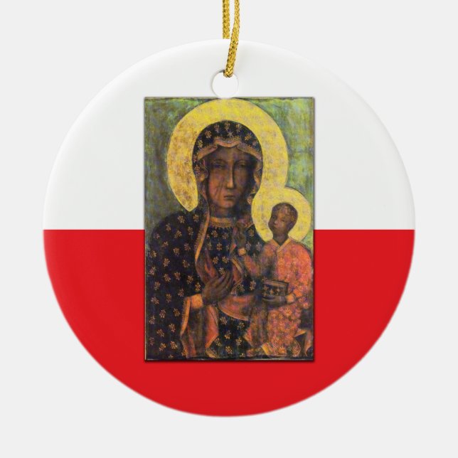 Unsere Dame Czestochowa Keramik Ornament (Vorne)
