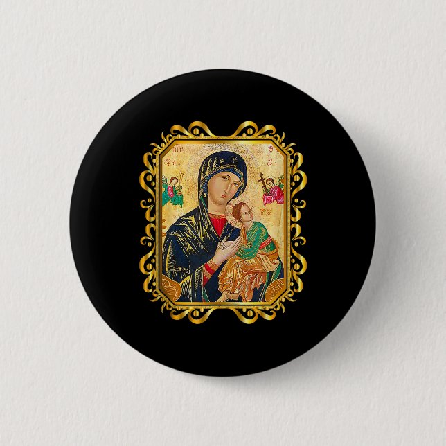Unsere Dame der ewigen Hilfe, gesegnete Mutter Mar Button (Vorderseite)