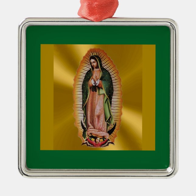 Unsere Dame der Guadalupe-Weihnachtsverzierung Ornament Aus Metall (Vorne)
